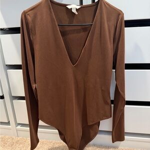 HM Brown Long Sleeve Women's Top